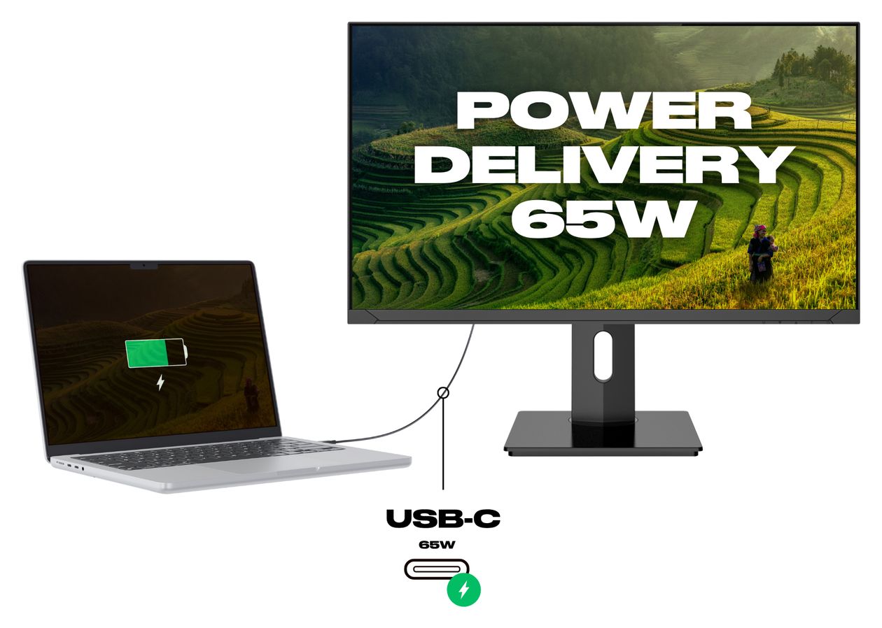 JN-IPS2380UHDR-C65W-HSP 4K Ultra HD Monitor 60,5 cm (23.8 Zoll) 16:9 8 ms  (Schwarz) 