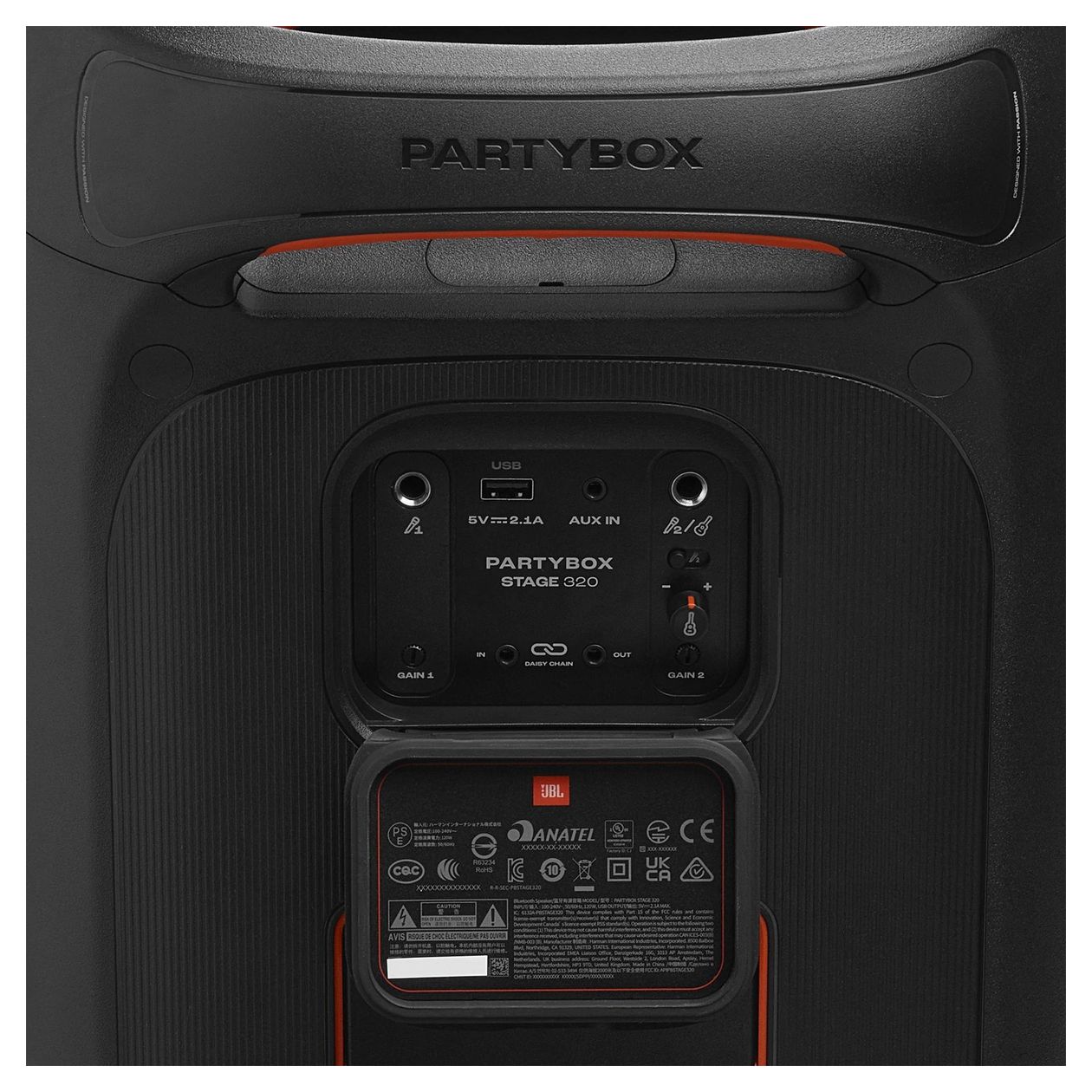 PartyBox Stage 320 240 W Bluetooth Lautsprecher Laufzeit bis 18 h  (Schwarz) 