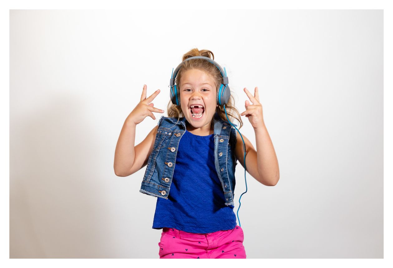 Jbuddies Studio Ohraufliegender Kopfhörer Kabelgebunden  (Blau, Graphit) 