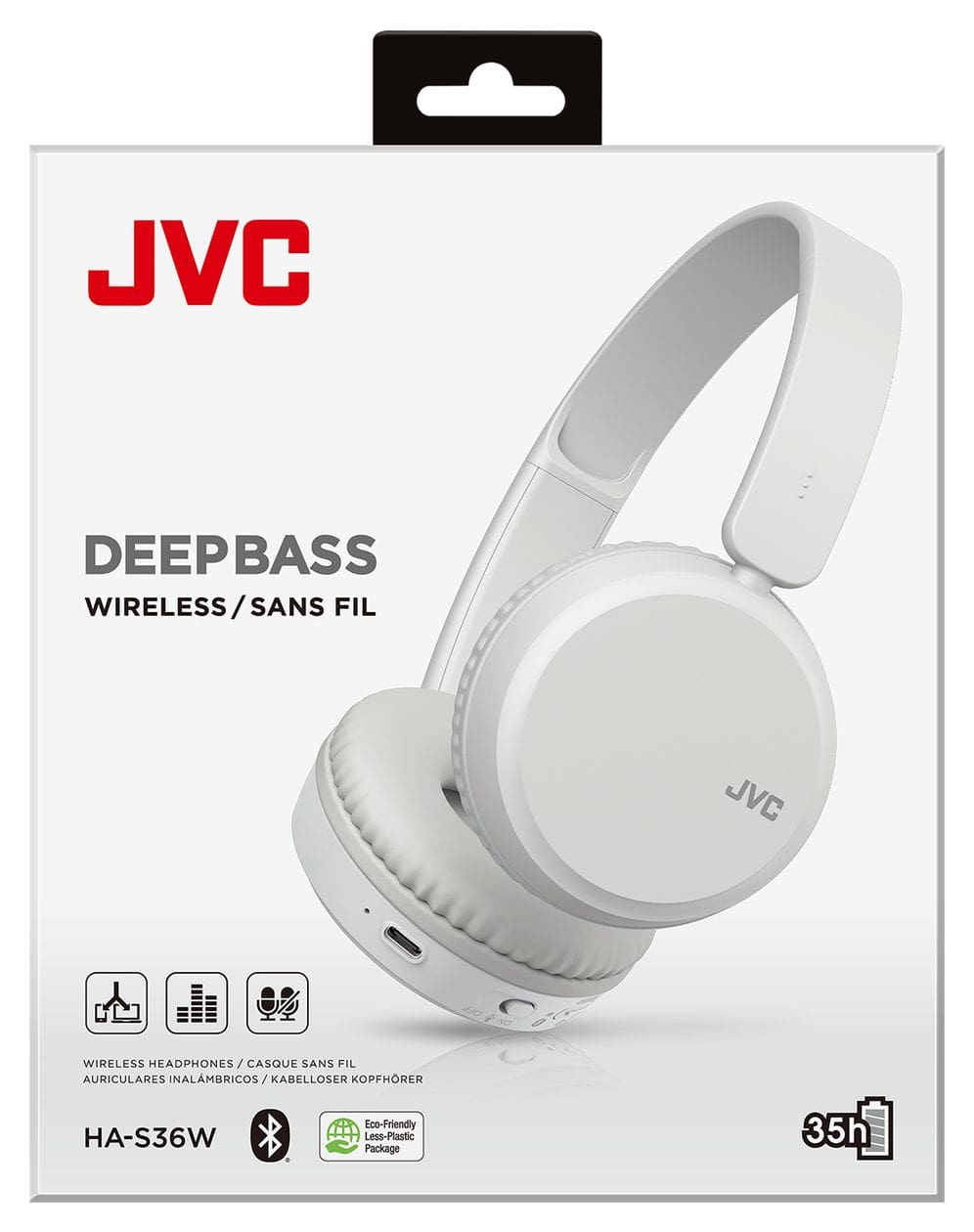 HA-S36W Over Ear Bluetooth Kopfhörer kabellos 35 h Laufzeit  (Weiß) 