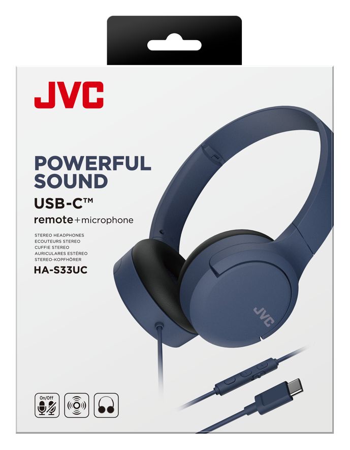 HAS33UC Ohraufliegender Kopfhörer Kabelgebunden USB Typ-C  (Schwarz, Blau) 
