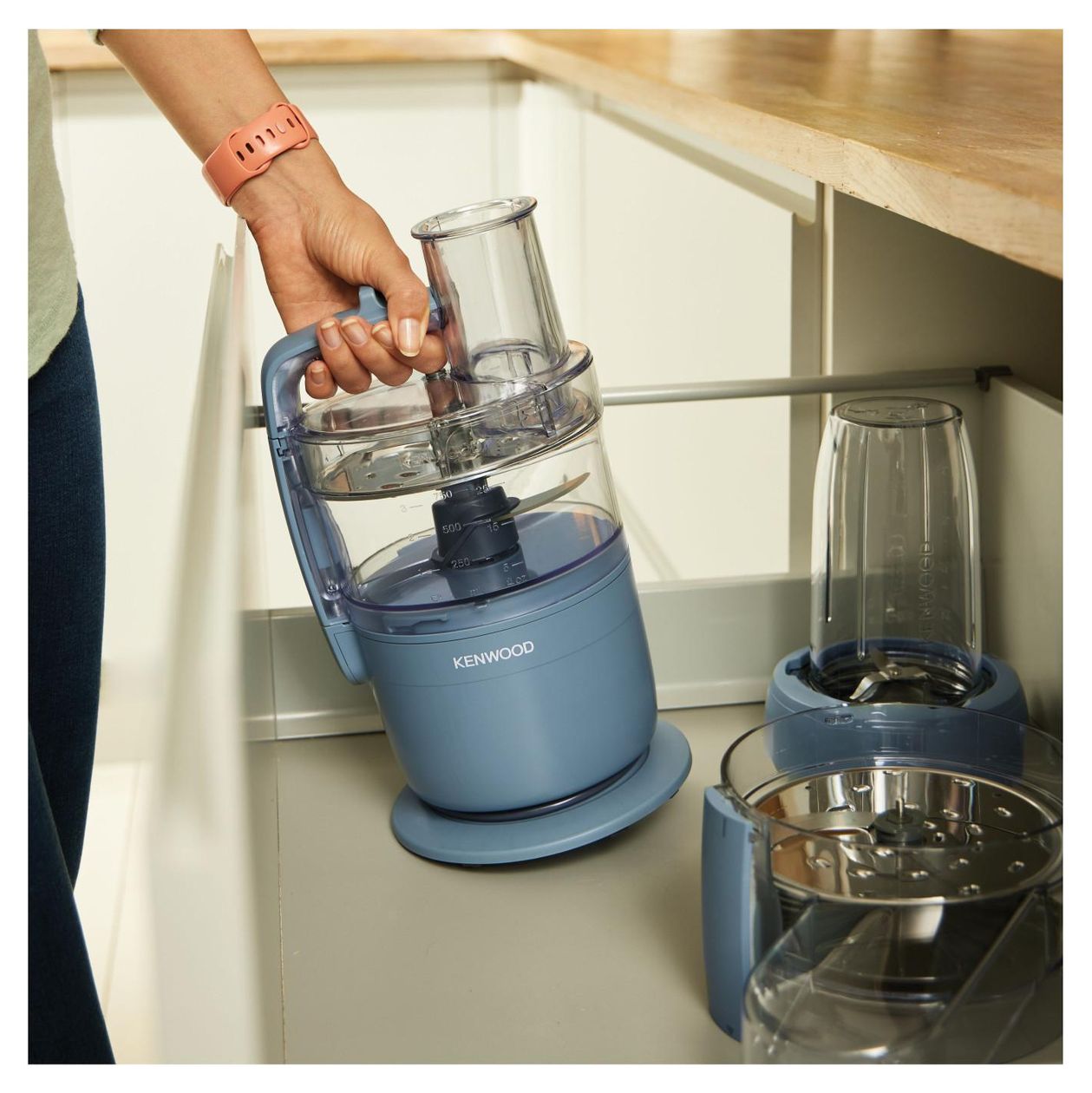 FDP23 MultiPro Go Blend 900 W Küchenmaschine 1,3 l mit Waage  (Blau) 