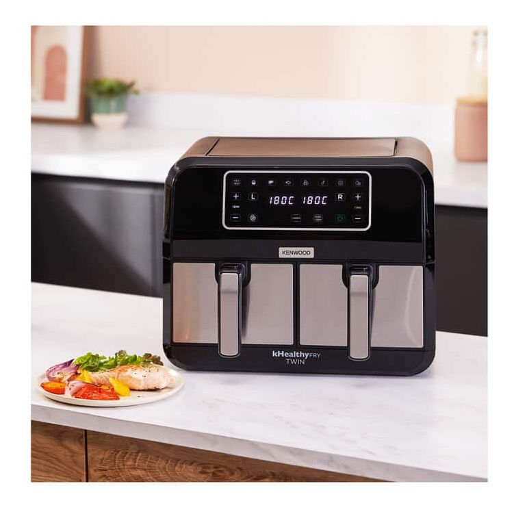 HFM20.000MB kHealthy Twin Airfryer Doppel Heißluftfritteuse 8 l 1700 W  (Schwarz) 