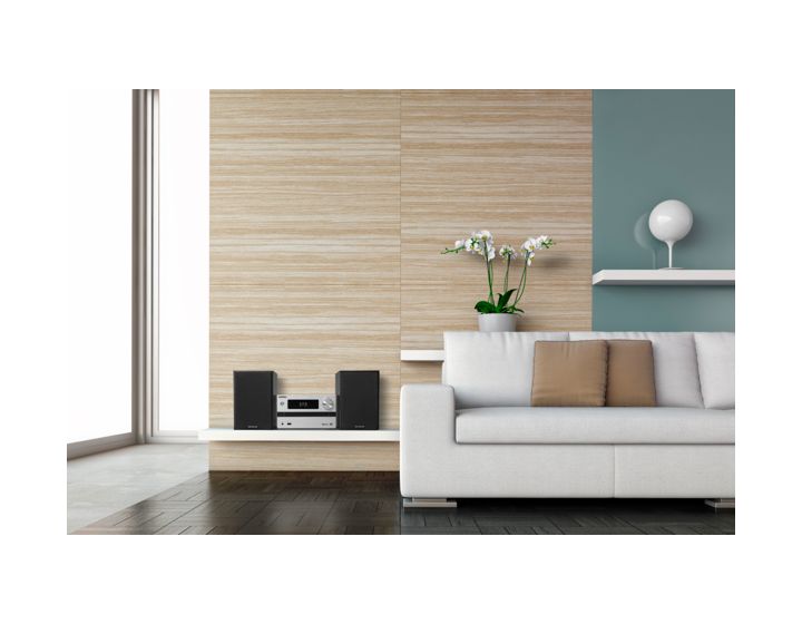 M-720DAB Heim-Audio-Mikrosystem DAB, DAB+, FM 25 W Bluetooth  (Schwarz, Silber) 