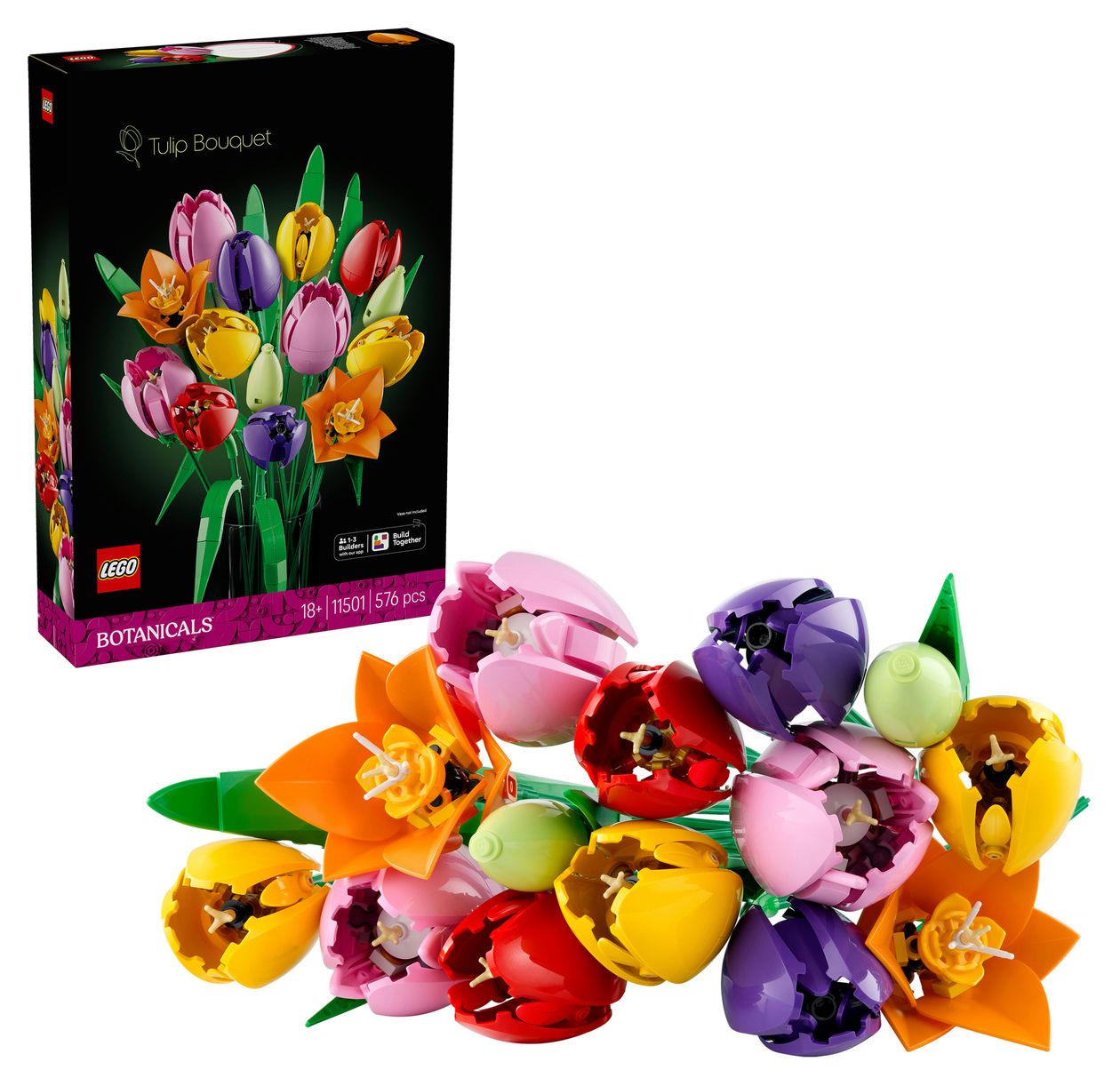 Botanicals Tulpenstrauß Bauset 576 Teile  (Mehrfarbig) 