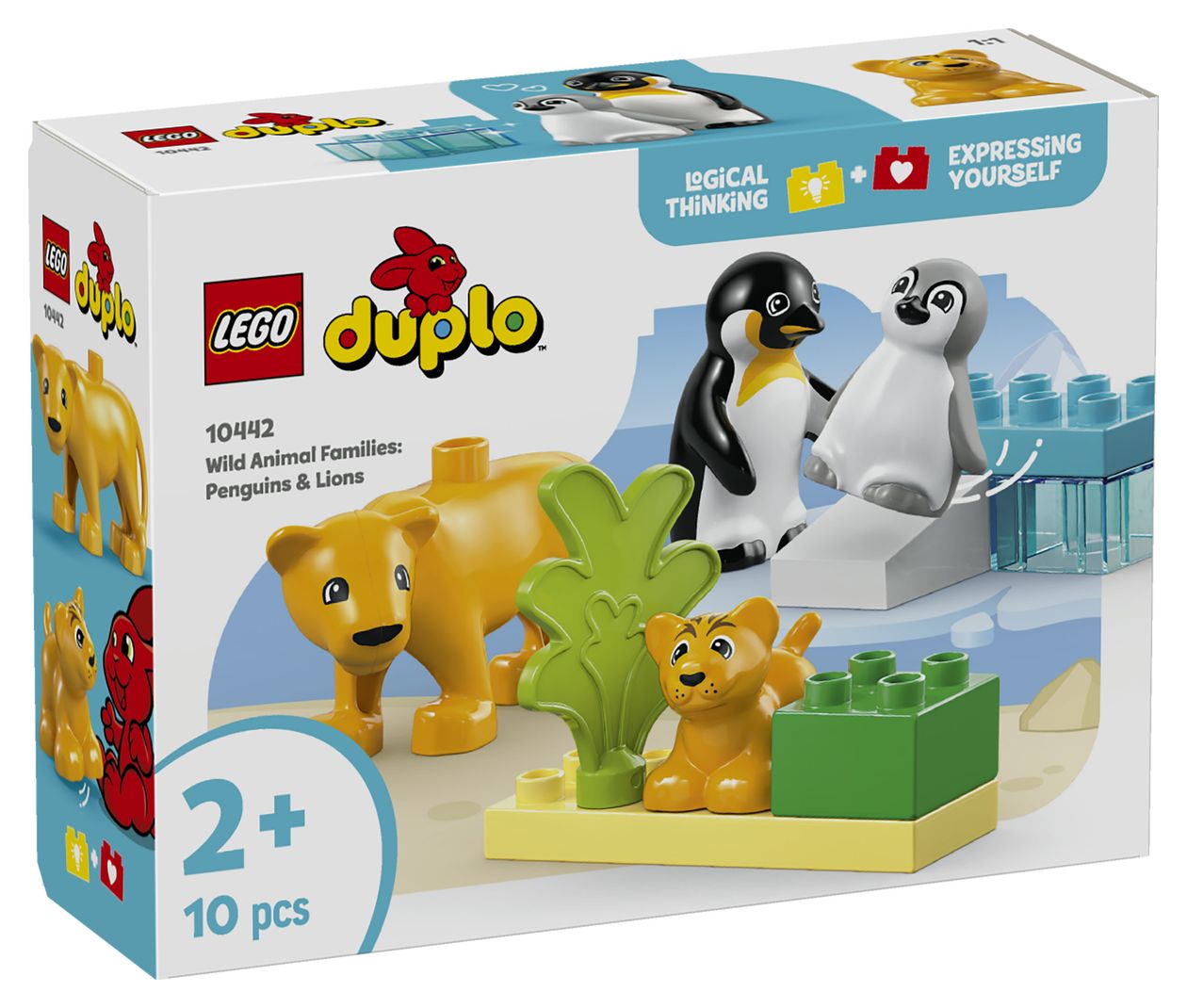 DUPLO Town Wildtier-Familien Pinguine und Löwen Bauset 10 Teile  (Mehrfarbig) 