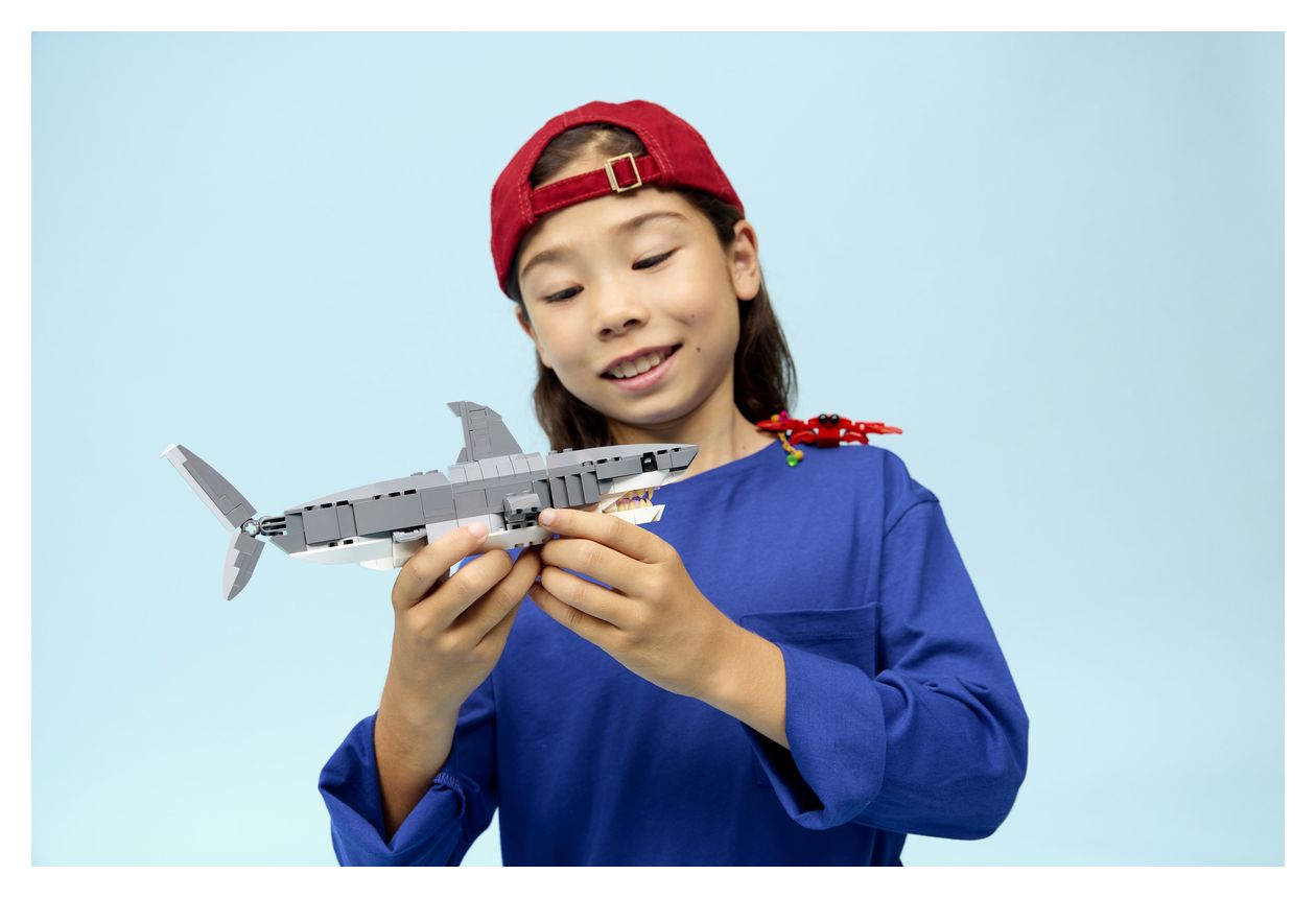 Wilder Hai mit Schatztruhe 