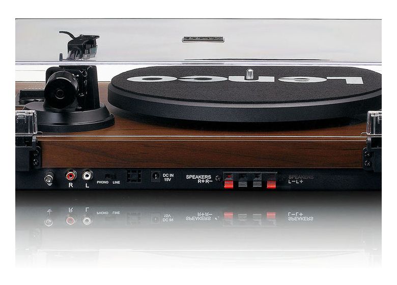 LS-600 Audio-Plattenspieler mit Riemenantrieb  (Schwarz, Holz) 