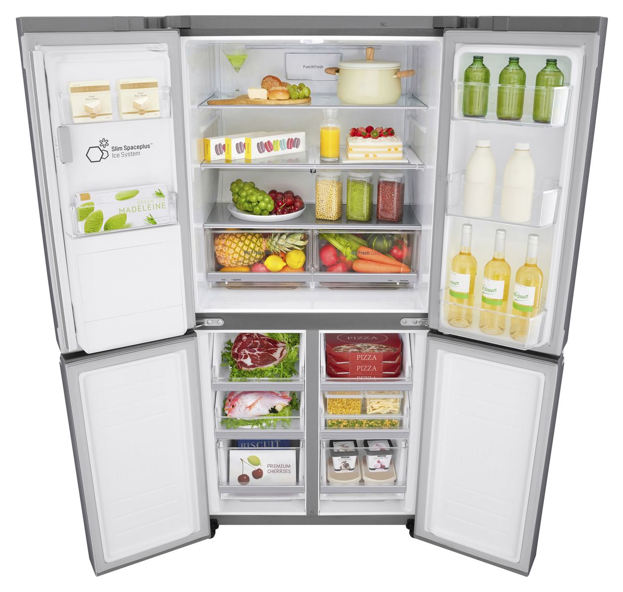 GML844PZKZ Side-by-Side Kühl-/ Gefrierkombination French Door 286 l / 220 l 314 kWh NoFrost 1787 mm x 836 mm  (Silber) 