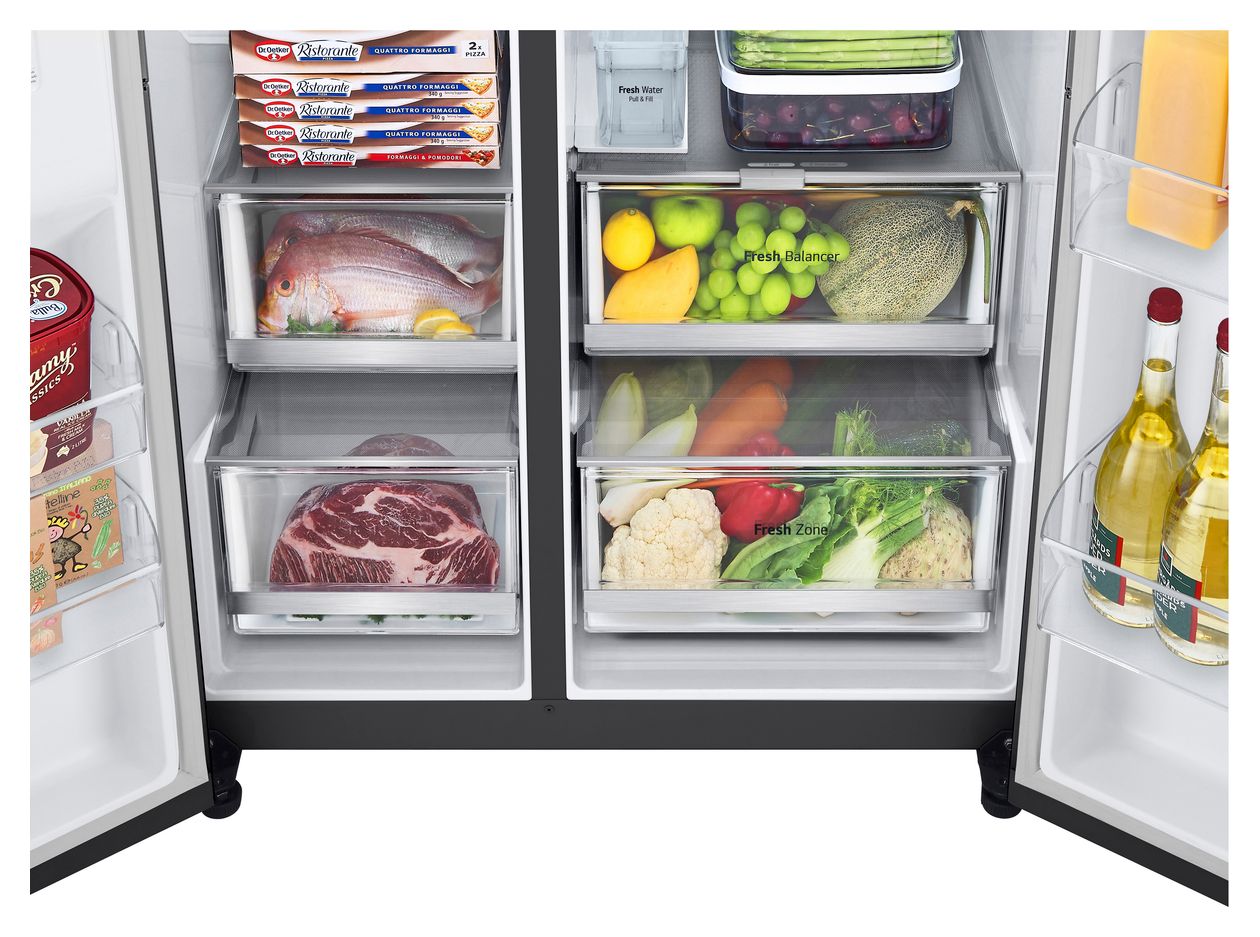 GSGV81EPLL Side-by-Side Kühl-/ Gefrierkombination 416 l / 219 l 350 kWh NoFrost 1790 mm x 913 mm  (Schwarz) 