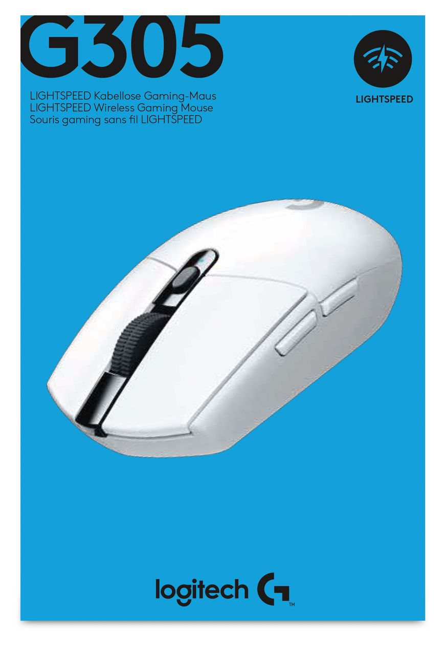 G305 12000 DPI Gaming Maus Optisch  (Weiß) 