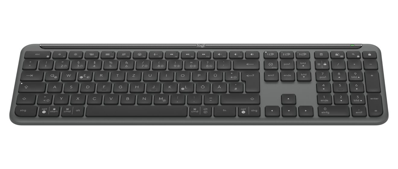K950 Signature Slim Büro Tastatur RF Wireless + Bluetooth 2.4 GHz  (Graphit) 