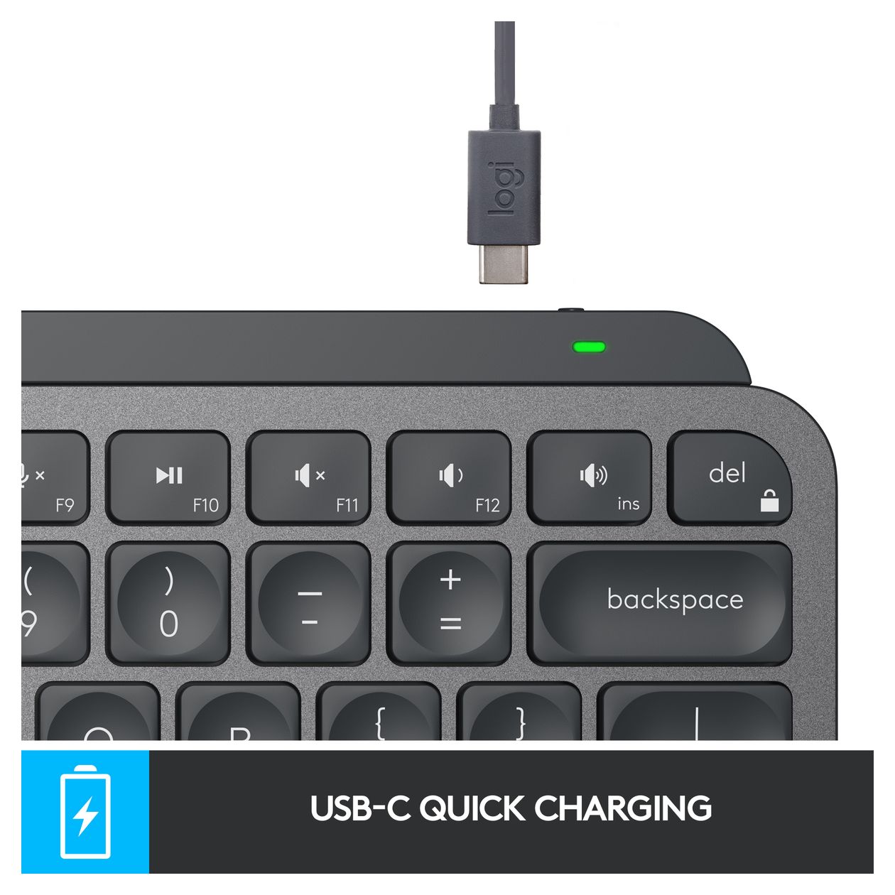 MX Keys Mini Minimalist LED Büro Tastatur RF Wireless + Bluetooth 2.4 GHz  (Graphit) 