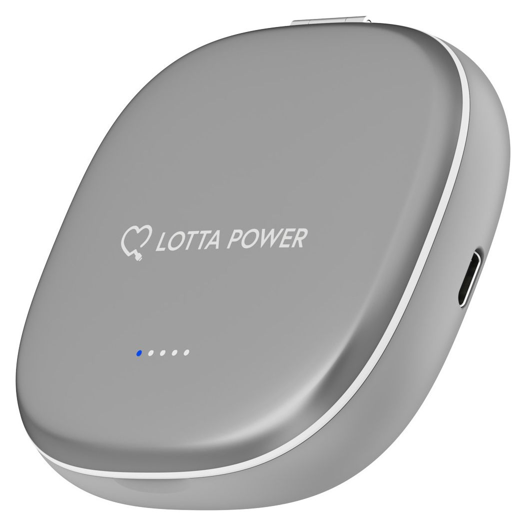 Schminkspiegel mit 4000 mAh Powerbank USB Typ-C Kabelloses Laden  (Grau) 