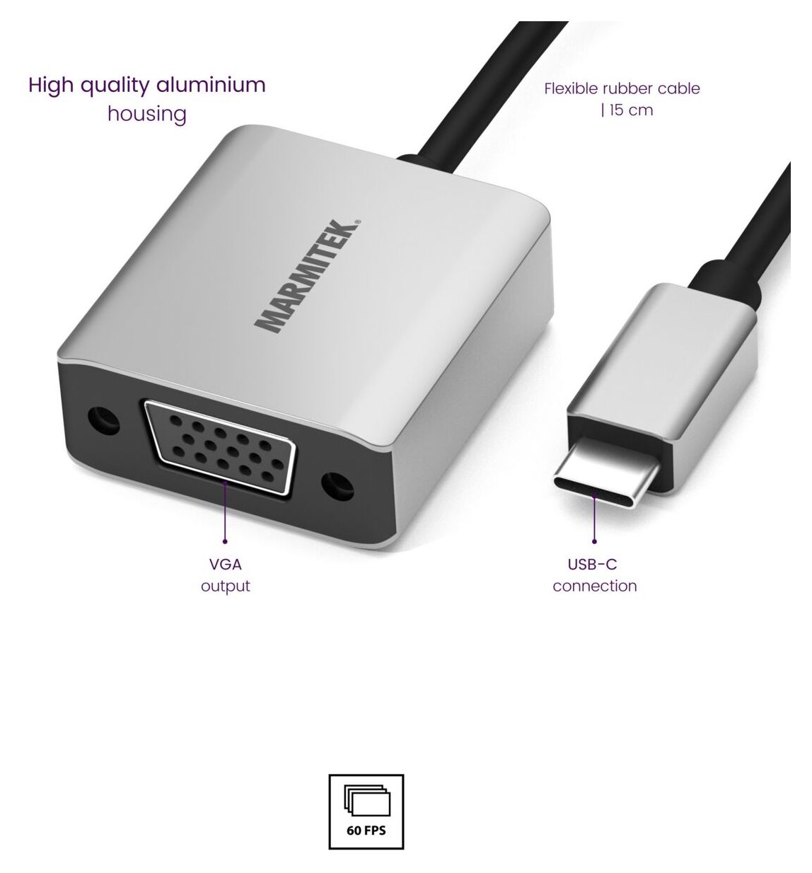 Connect USB C auf VGA - USB-C auf VGA Adapter 
