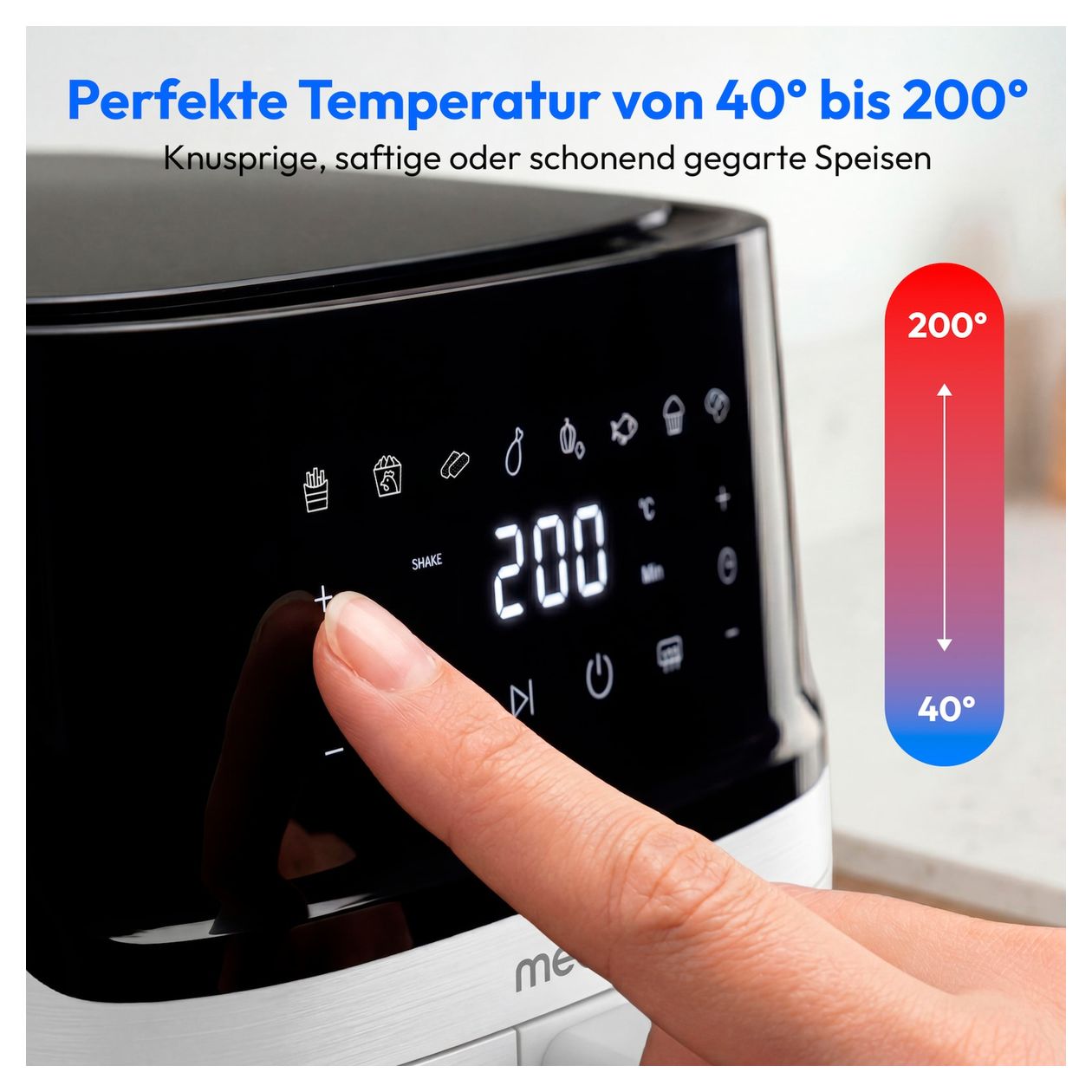 Life P15 XL Heißluftfritteuse 7,2 l 1650 W  (Weiß, Schwarz) 