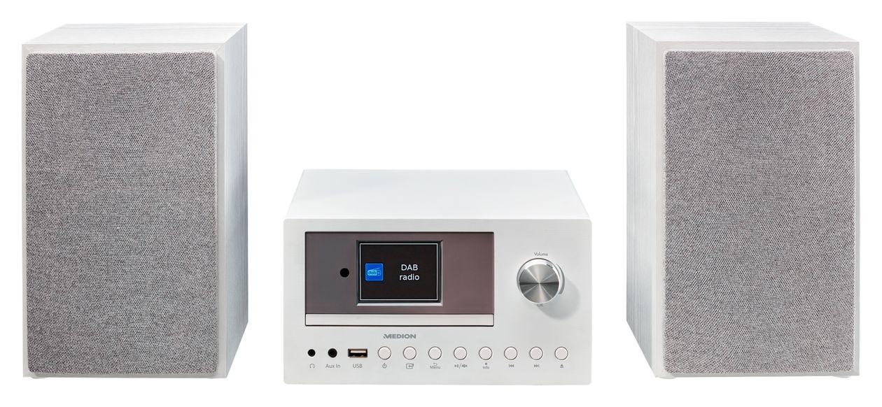Life P85003 Heim-Audio-Mikrosystem AM, DAB+, FM 30 W Bluetooth  (Weiß) 