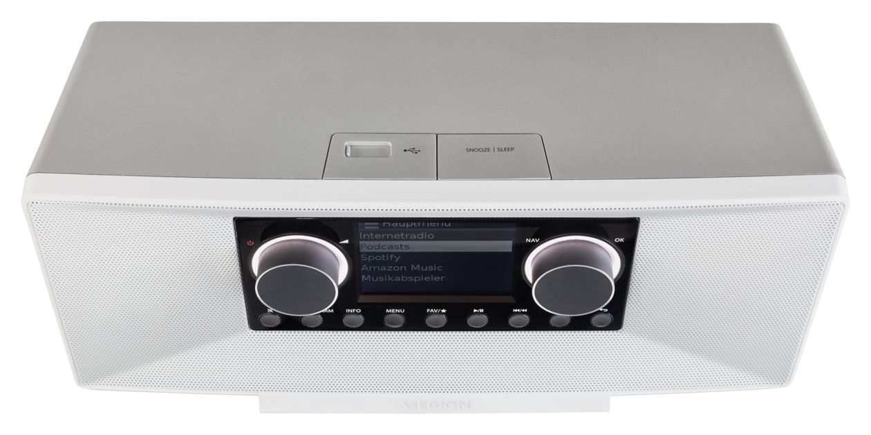 Life P85333 Bluetooth AM, DAB+, FM, MW Radio Internet  (Weiß) 