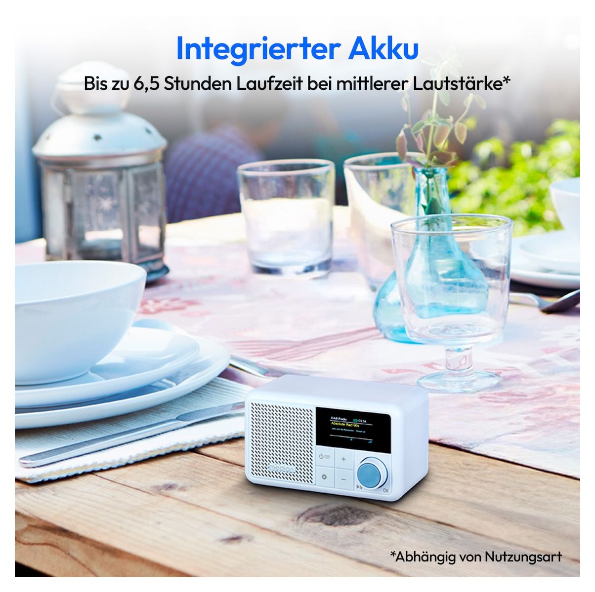 Life S66822 Bluetooth DAB+, UKW Radio Tragbar IPX1  (Aqua-Farbe) 