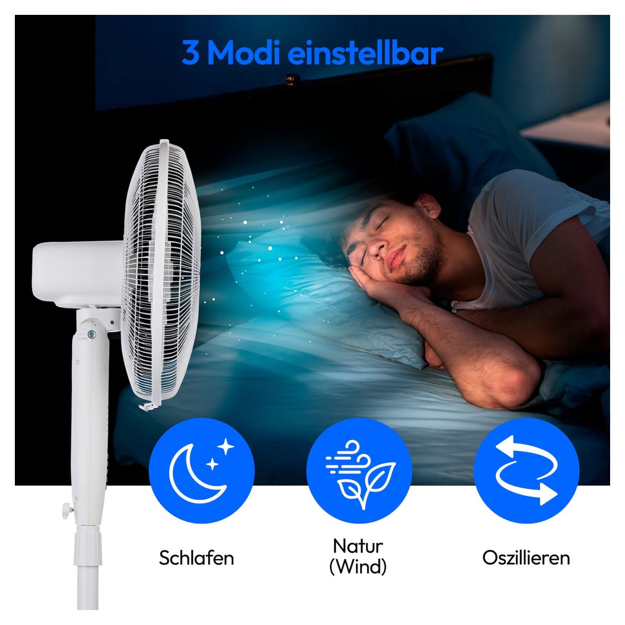 MD 12069 Ventilator Stand neigbar 56 dB  (Weiß) 