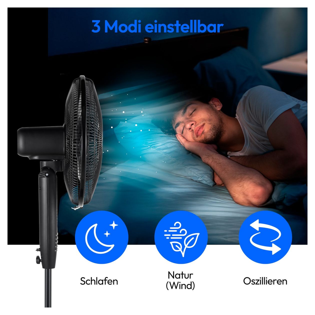 MD 12069 Ventilator Stand neigbar 56 dB  (Schwarz) 