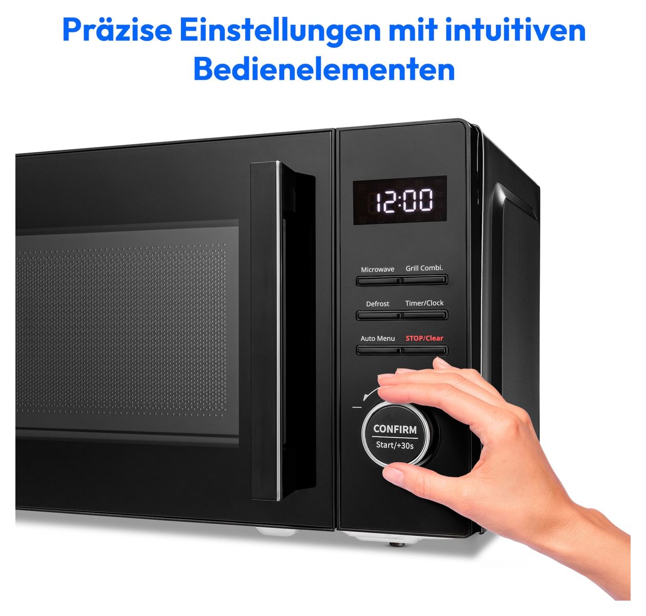 MD12021 Freistehende Mikrowelle 800 W Größe: klein 5 Stufen Grill  (Schwarz) 