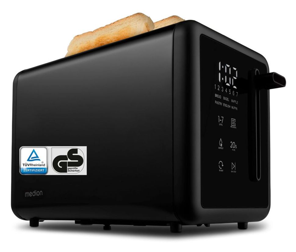 MD12102 Toaster 850 W 2 Scheibe(n) 7 Stufen  (Schwarz) 