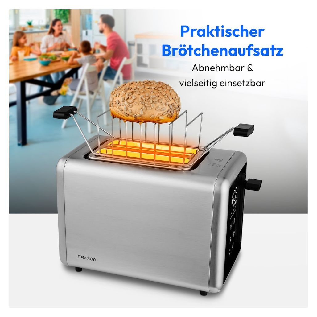 MD12102 Toaster 850 W 2 Scheibe(n) 7 Stufen  (Silber, Schwarz) 