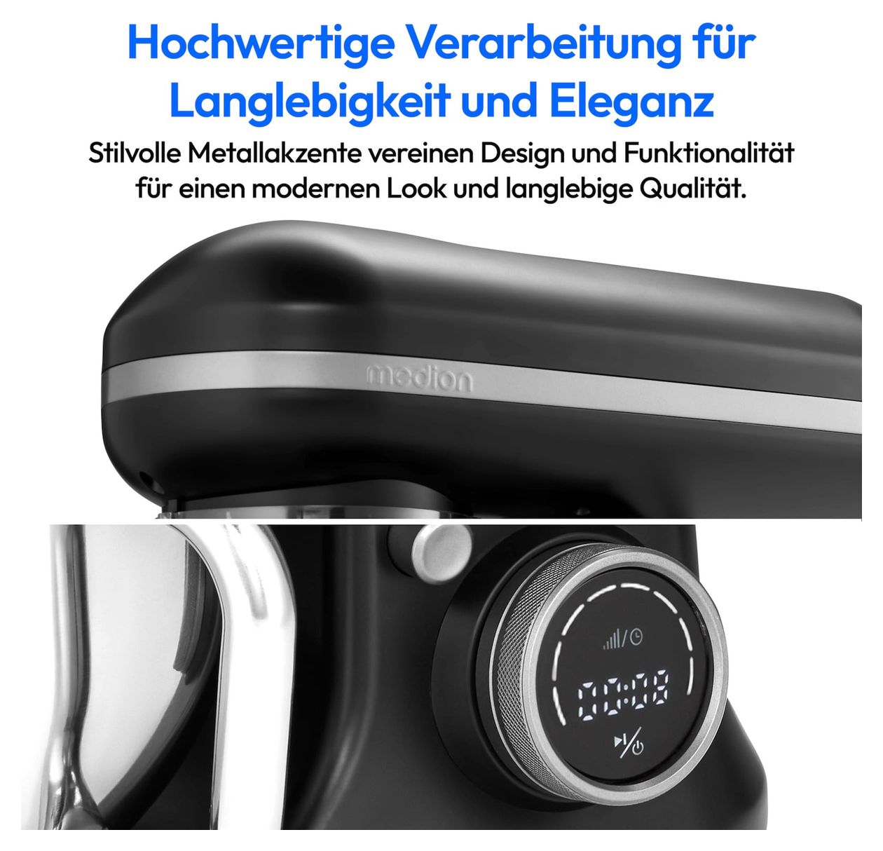 MD18420 1200 W Küchenmaschine 5 l  (Edelstahl/Schwarz) 