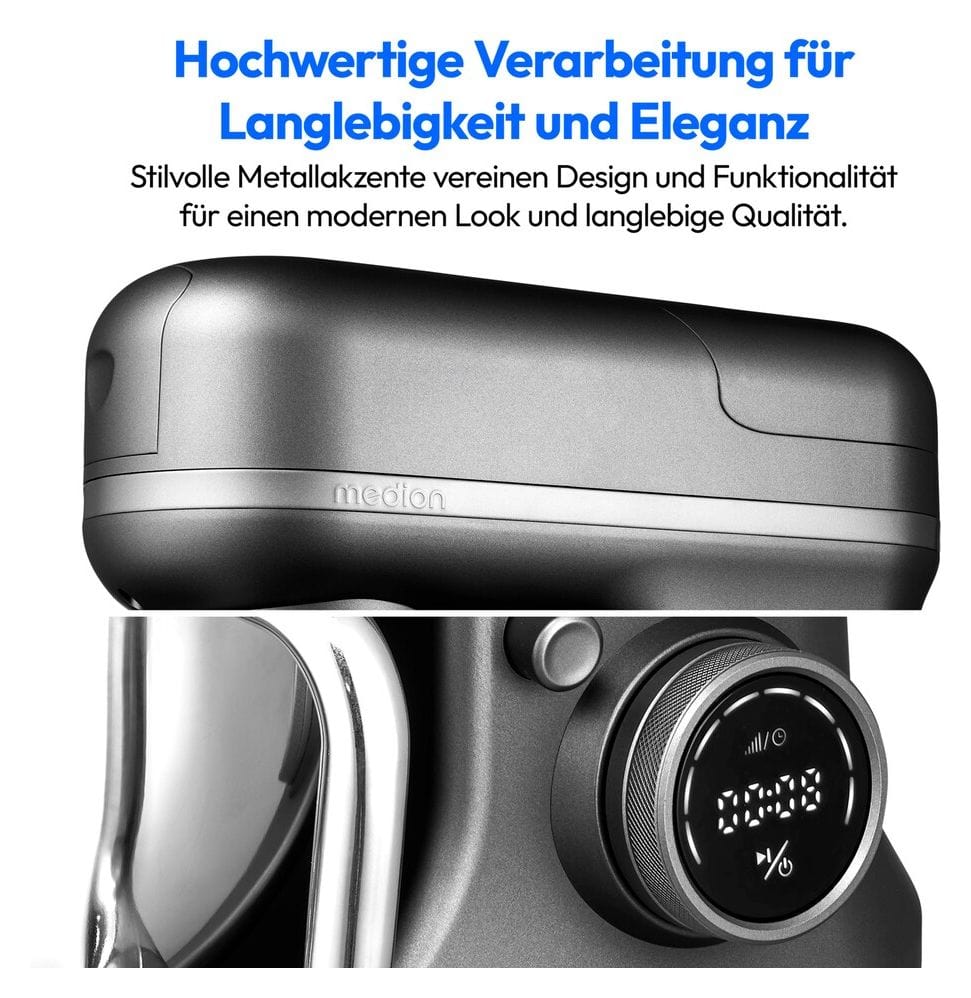 MD18440 1200 W Küchenmaschine 5 l  (Grau) 