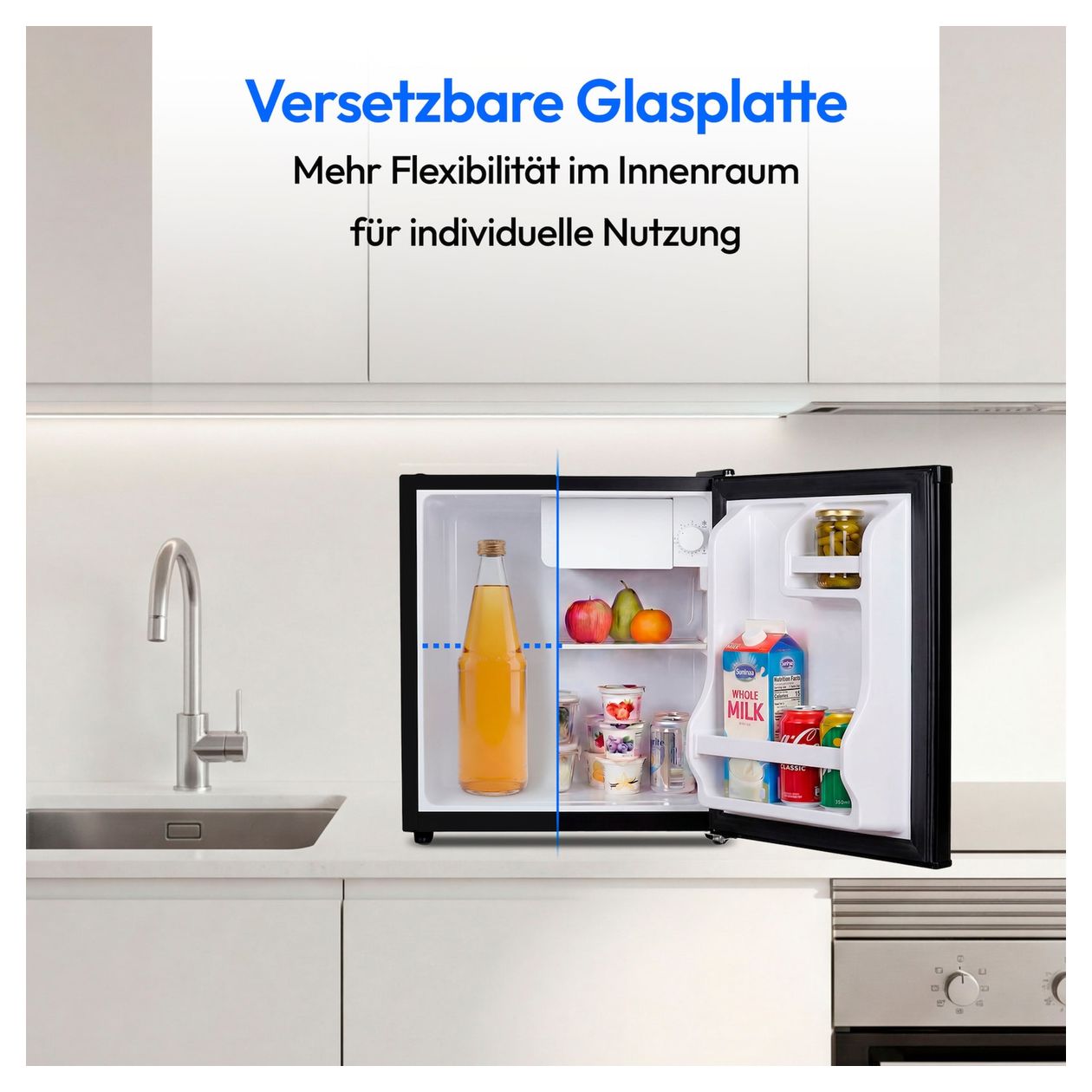 MD370001 42 l / 37 l Tischkühlschrank EEK: E 80 kWh Jahr  (Schwarz) 