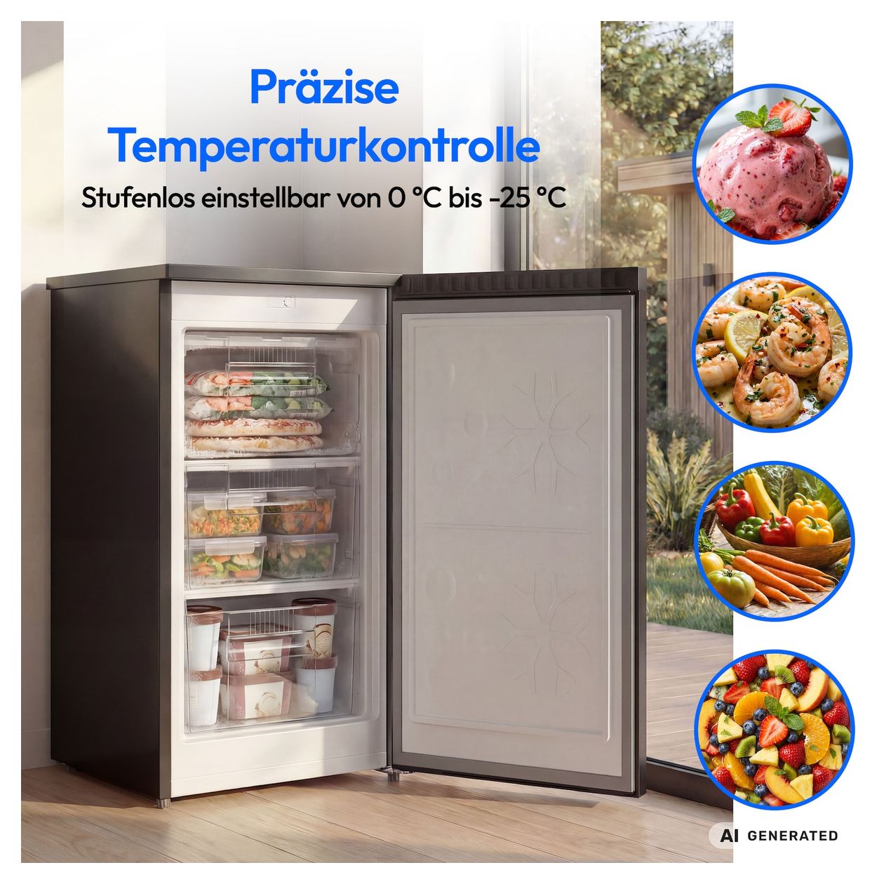 MD370018 85 l Gefrierschrank 105 kWh Jahr  (Schwarz) 