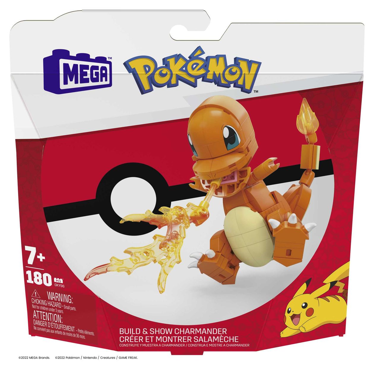 Pokemon Glumanda Bauset 180 Teile  (Orange) 