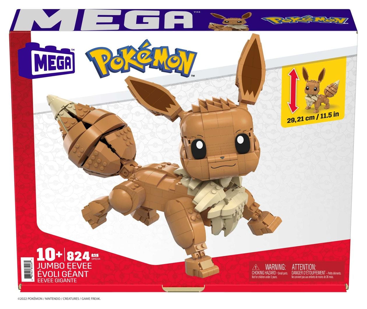 Pokemon Jumbo Evoli Bauset 824 Teile  (Beige/Braun) 