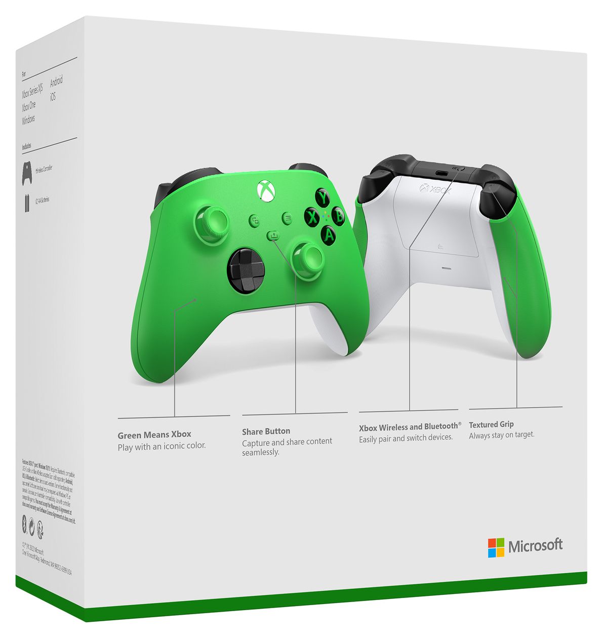 Xbox Wireless Controller Analog / Digital Gamepad für Android, PC, Xbox One, Xbox Series S, Xbox Series X, iOS  (Grün) 