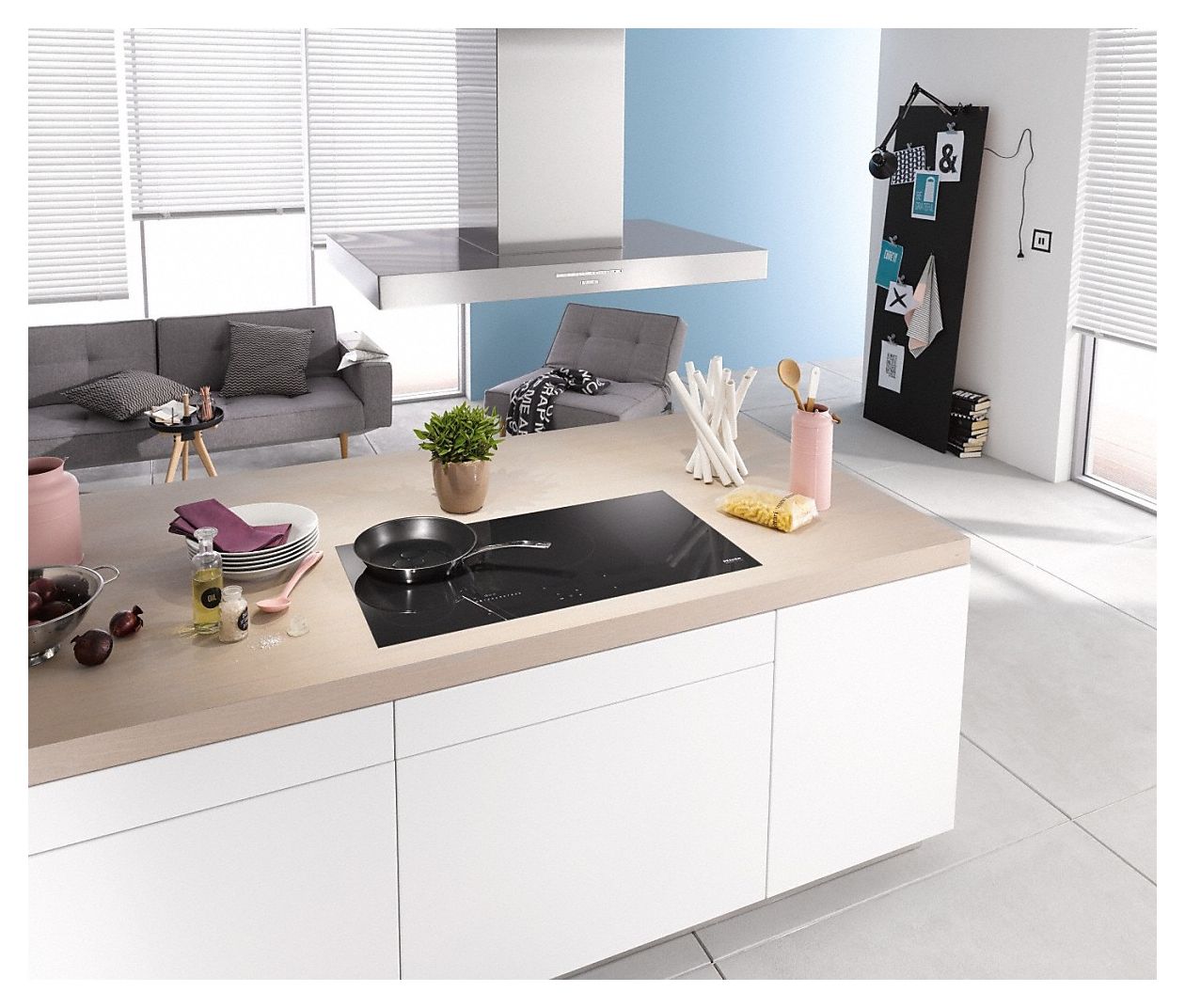 DA4208D Puristic Plus Abluft/Umluft Dunstabzugshaube/Esse Insel 90 cm (Edelstahl) 