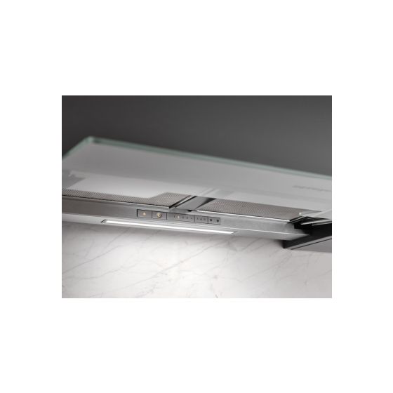 DAS4640 Abluft/Umluft Dunstabzugshaube/Esse Einbau 561 mm (Silber, Transparent) 