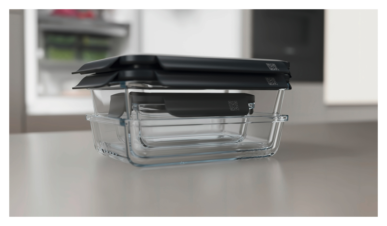 GaLa-S Gourmet-Box S Container Rechteckig 0,4 l Glas (Schwarz, Transparent) 
