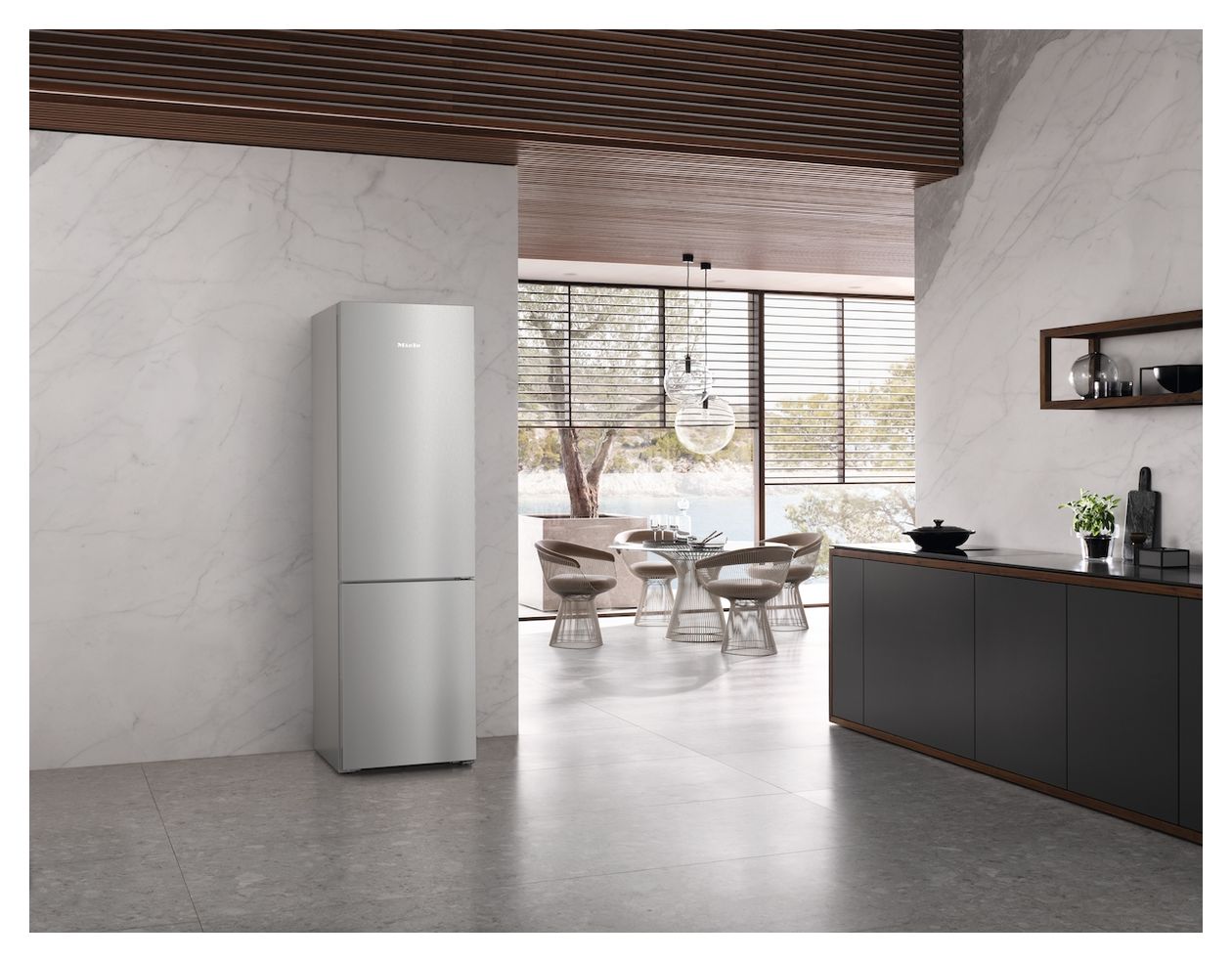 KFN4395CD 268 l / 103 l Kühl-Gefrierkombi freistehend NoFrost 162 kWh Jahr  (Edelstahl) 