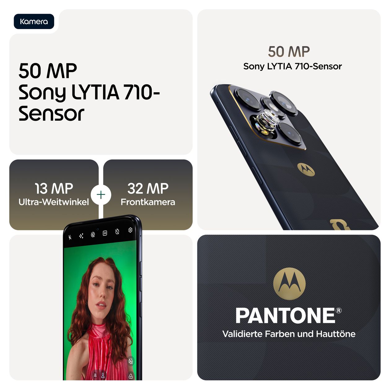 Edge 70 Fusion FIFA Edition 256 GB 5G Smartphone 17,2 cm (6.78") Android 50 MP Dual Kamera Dual Sim WiFi 6E (PANTONE Silhouette) 
