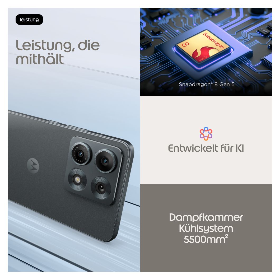 Edge 70 max 256 GB 5G Smartphone 17,3 cm (6.8 Zoll) Android 50 MP Dual Kamera Dual Sim WiFi 7 (PANTONE Dark Shadow) 