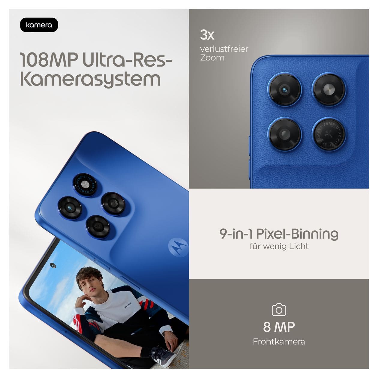 Moto g47 128 GB 5G Smartphone 16,9 cm (6.67 Zoll) Android 108 MP Dual Kamera Dual Sim WiFi 5 (PANTONE Nautical Blue) 