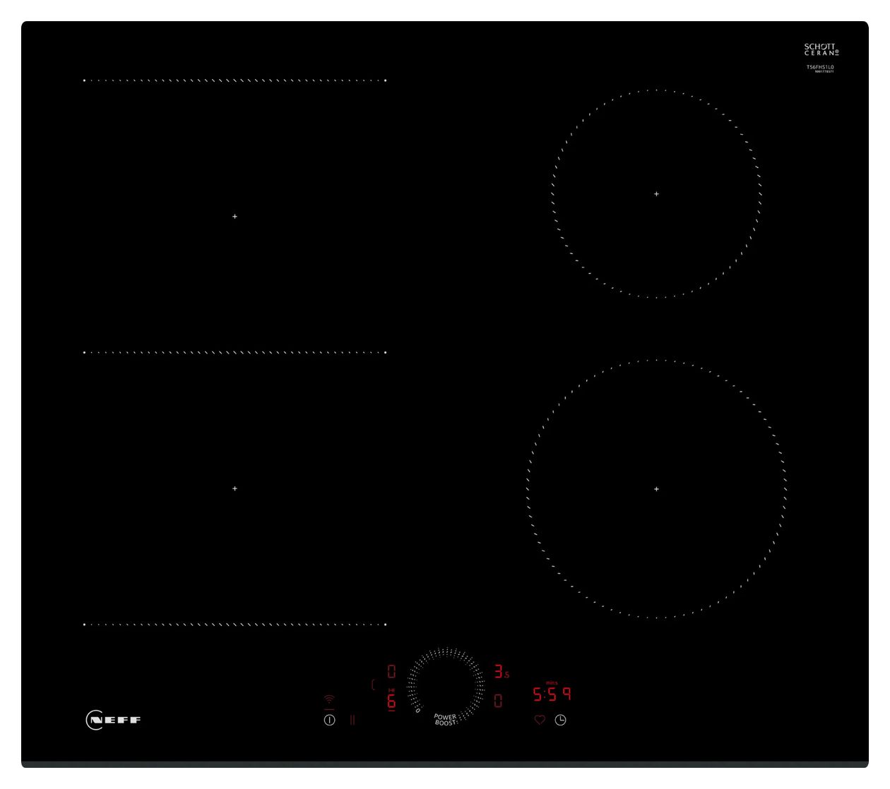 N70 T56FHS1L0 autarkes 60 cm Induktions Kochfeld/Herdplatte 4 Zone(n) 