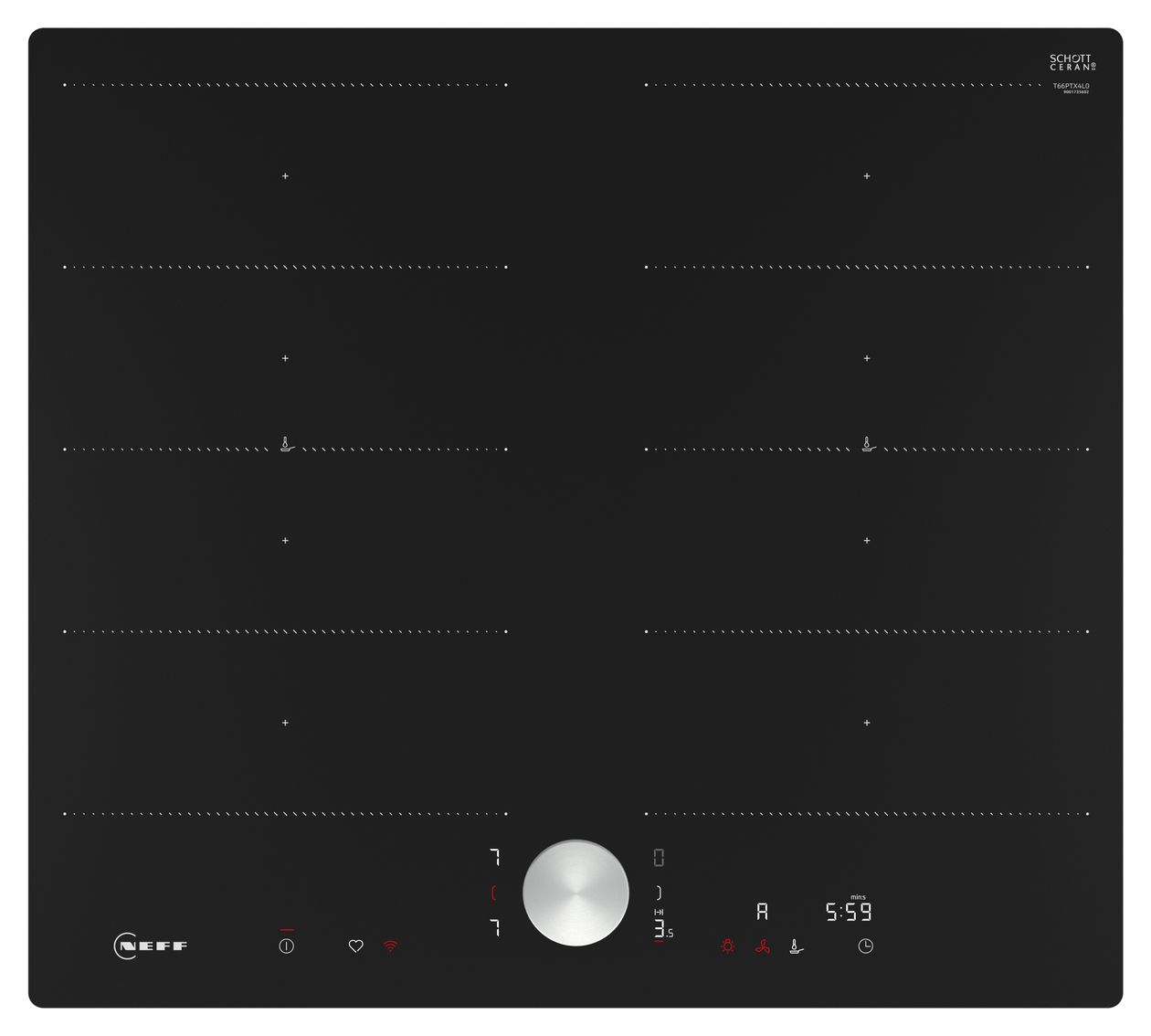 T66PTX4L0 autarkes 60 cm Induktions Kochfeld/Herdplatte 4 Zone(n) 