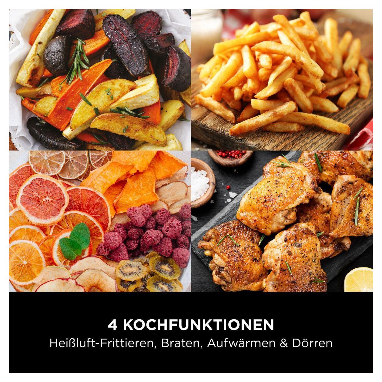 AF170EU Heißluftfritteuse 6,2 l 2000 W  (Schwarz) 