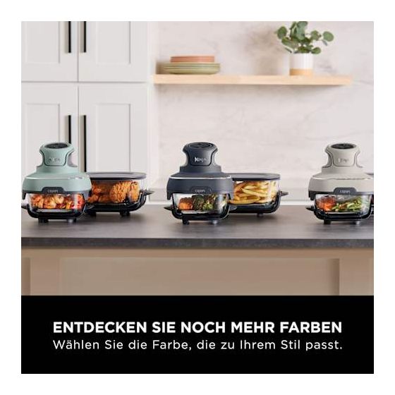 FN101EU Crispi Heißluftfritteuse 3,8 l 1700 W (Blau, Grau, Transparent) 