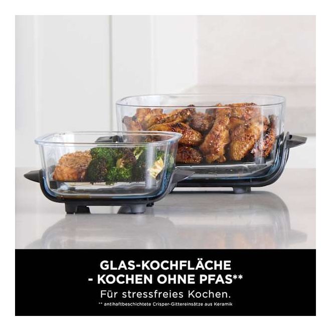 FN101EU Crispi Heißluftfritteuse 3,8 l 1700 W (Grau, Steinfarbe, Transparent) 