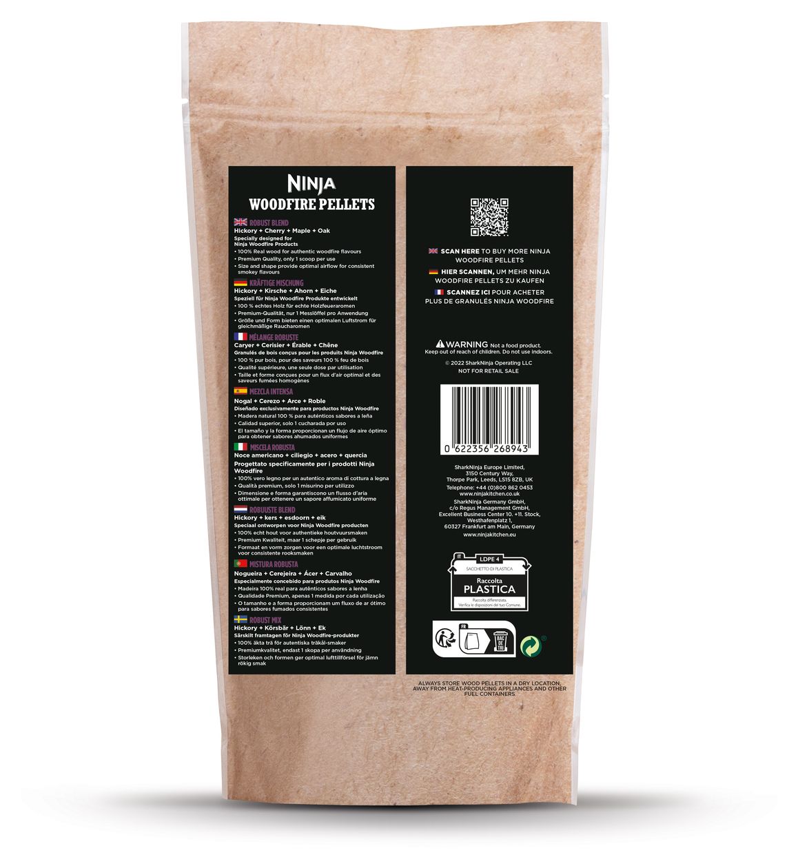 XSKOGRBPLT2EU Woodfire Pellets Robust Blend 900g 