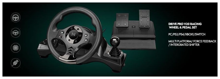 Drive Pro V16 Racing Wheel Gaming-Lenkrad Analog / Digital Lenkrad + Pedale 