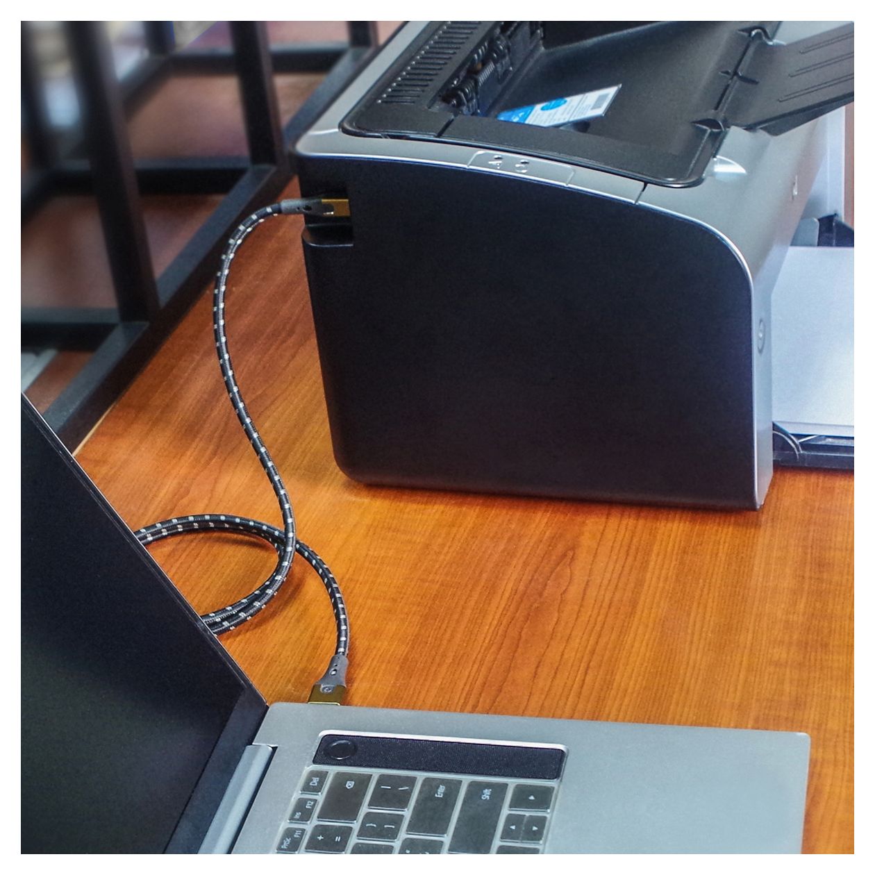 USB Primus B 0,48 Gbit/s Rundkabel USB A auf USB B Männlich 5 m  (Schwarz, Gold) 